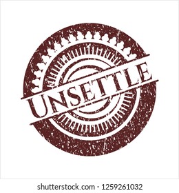 Red Unsettle distressed grunge style stamp