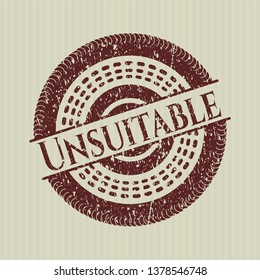 Red Unsuitable distressed rubber grunge texture stamp