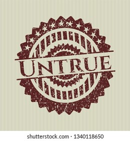 Red Untrue distressed grunge style stamp