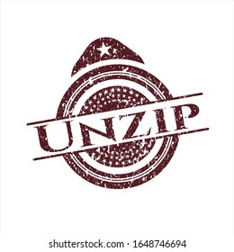 Red Unzip distressed rubber grunge seal