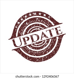 Red Update grunge seal