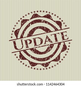 Red Update rubber grunge stamp