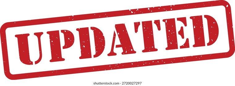 Red updated stamp isolated on white background