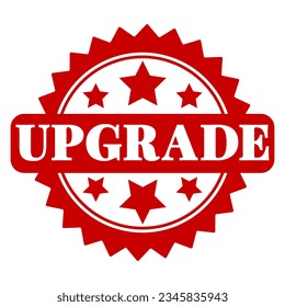 Red Upgrade stamp sticker with Stars vector illustration