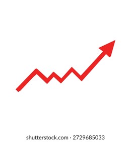 Gráfico de crecimiento de flecha ascendente roja que muestra el éxito comercial y financiero