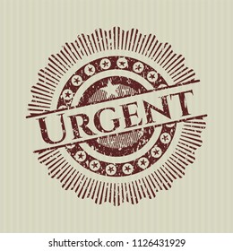 Red Urgent distressed rubber seal