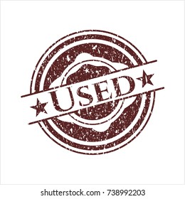 Red Used distress grunge style stamp