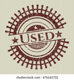 Red Used distressed rubber grunge stamp