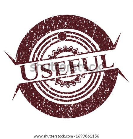 Red Useful rubber stamp with grunge texture
