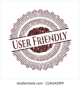 Red User Friendly distress rubber seal with grunge texture