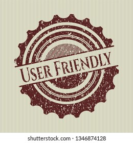 Red User Friendly distress rubber stamp