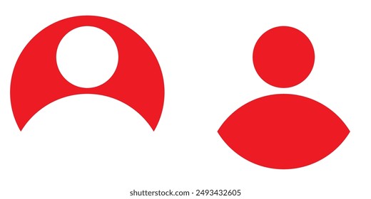 Red user icon sign. Vector illustration.