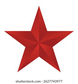 Red USSR soviet star 3D shape. The five-pointed star, the emblem of the Soviet Union