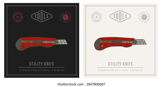 Estilo retro de ilustración de vector de papel de Red Utility