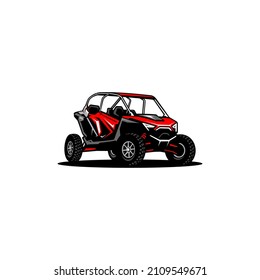 Red UTV Illustration Vector. Good For Team And Racing Club Logo