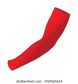 Red UV Protection Arm Sleeve Vector for Template