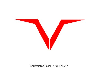 red V alphabet letter suitable as a logo icon design for a company or business