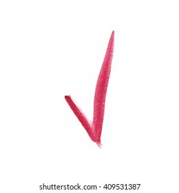 Red V vector watercolor smear 