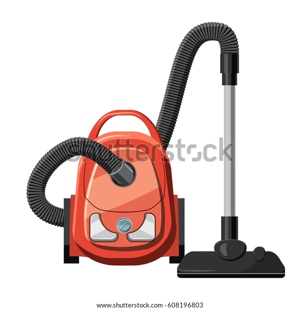 赤い掃除機のアイコン ウェブ用の赤い掃除機のベクター画像アイコンの漫画のイラスト のベクター画像素材 ロイヤリティフリー