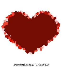 Red valentine. Abstract pattern with hearts. Background with hearts. Colorful valentine.