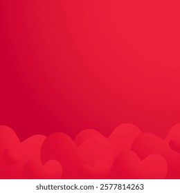 Red Valentine Background, Love wallpaper vector design, Editable