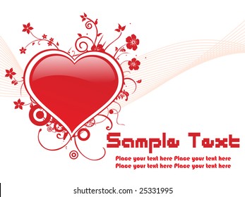 red valentine banner, vector illustration