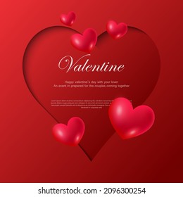 red valentine day background with luxury love