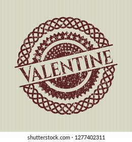 Red Valentine distressed rubber grunge stamp