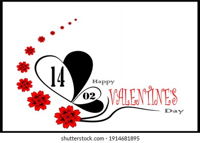 red valentine flower on white background