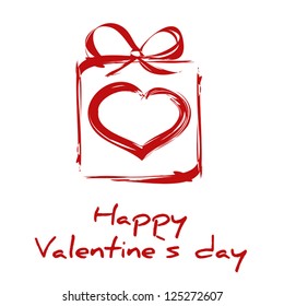 red valentine gift. valentine concept.