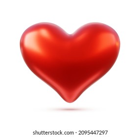 Red Valentine Heart.  Happy Valentine's Day. Decoration Element for Valentine's Day Wedding or Birthday. Love Vector Illustration.