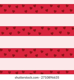 Patrón rojo de la raya del corazón de San Valentín para los fondos románticos y los Diseños festivos