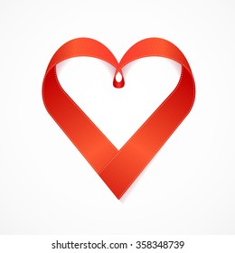 Red Valentine Heart with Text Box for Presentation. Vector illustration