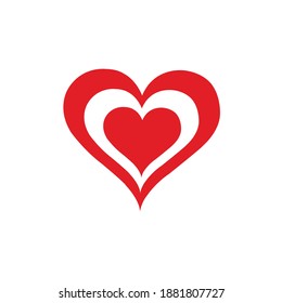 Diseño de vectores cardiacos valentinos rojos.