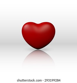 Red valentine heart. Vector illustration.