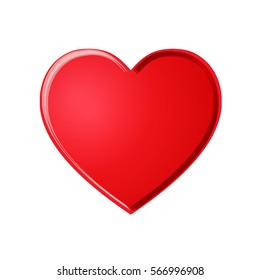 red valentine heart. vector illustration