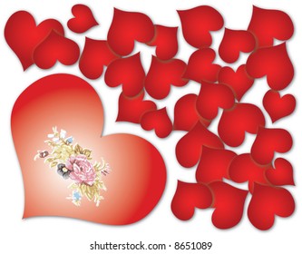 Red valentine hearts