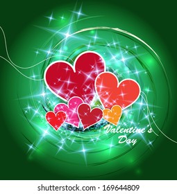 Red Valentine Hearts. Vector