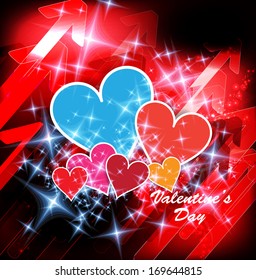 Red Valentine Hearts. Vector