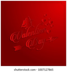 Red Valentine's card vector