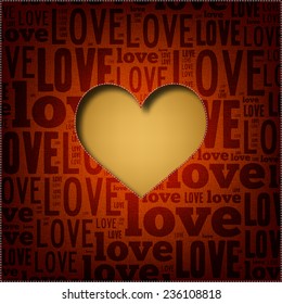 Red Valentine's Day background with heart shape. Love poster (EPS10 Vector)