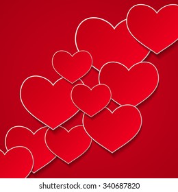 Red Valentines Day Background Hearts Vector Stock Vector Royalty Free Shutterstock