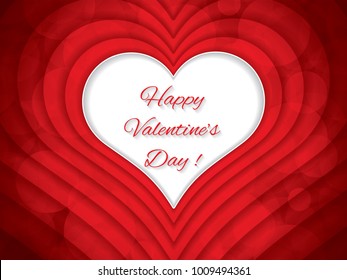 Red Valentine`s day background .Vector illustration
