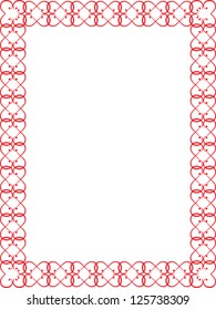 red Valentines Day border made of valentines