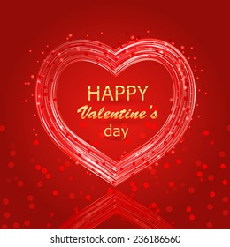 Red valentines day card, vector illustration