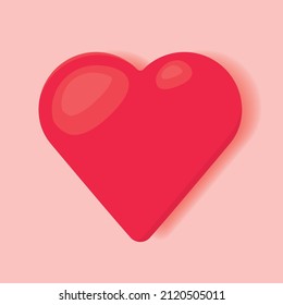 red Valentine's Day heart- vector illustration