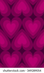 Red Valentine's day seamless pattern with hearts.