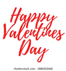 Red Valentines day typography of happy valentines day text in White background. Vector illustration. Wallpaper, flyers, invitation, posters, brochure, banners.