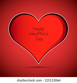Red Valentine's day vector background with heart