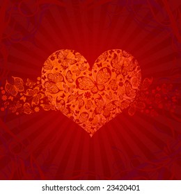 Red Valentine's design, vector